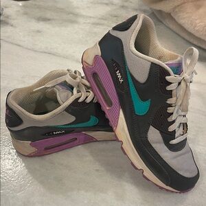 Nike Air Max 90 Women's Sneakers - Black, Teal, and Purple